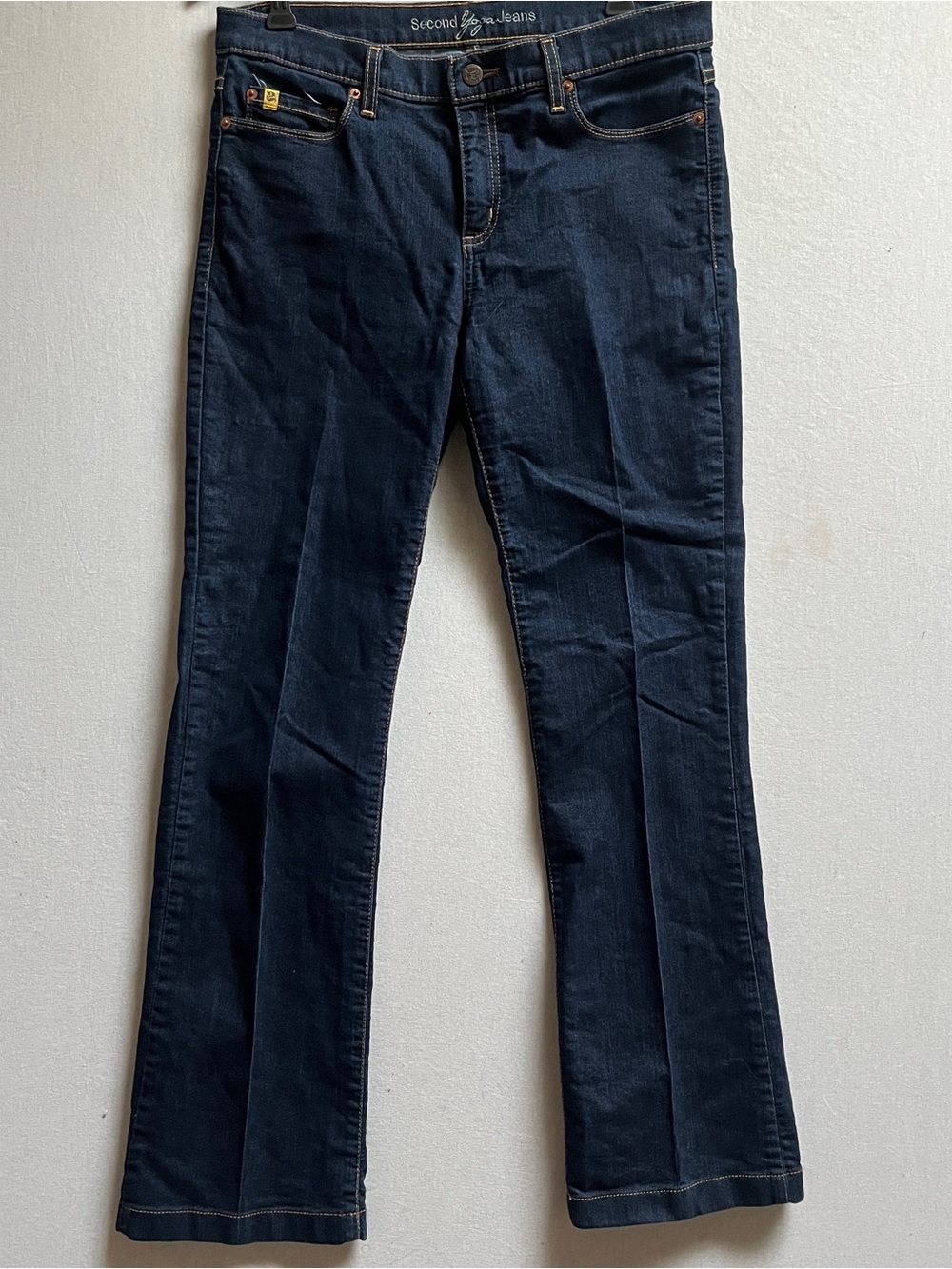 Second Yoga Jeans Dark Blue Wash Bootcut Denim Jeans Size 31